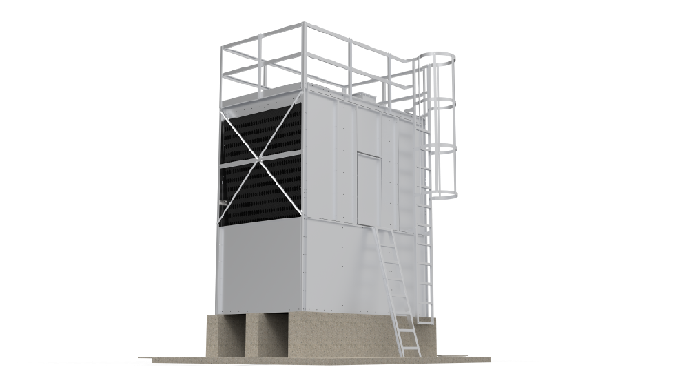 订制的带有水箱的菱宇方形横流式冷却塔