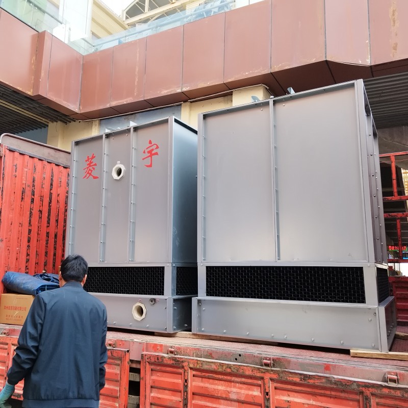 郑州车载式菱宇方形逆流钢板冷却塔整体运输